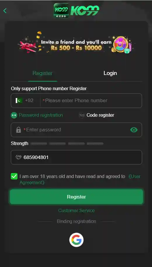 Kc99 Game register